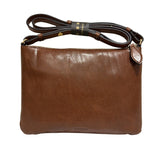 The Bridge - Borsa a Tracolla Donna in Pelle di Vitello – Linea Frida con Zip, Marrone