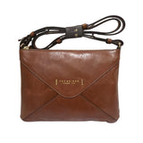The Bridge - Borsa a Tracolla Donna in Pelle di Vitello – Linea Frida con Zip, Marrone