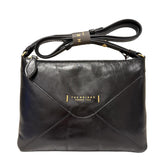 The Bridge - Borsa a Tracolla Donna in Pelle di Vitello – Linea Frida con Zip, Nero