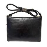 The Bridge - Borsa a Tracolla Donna in Pelle di Vitello – Linea Frida con Zip, Nero