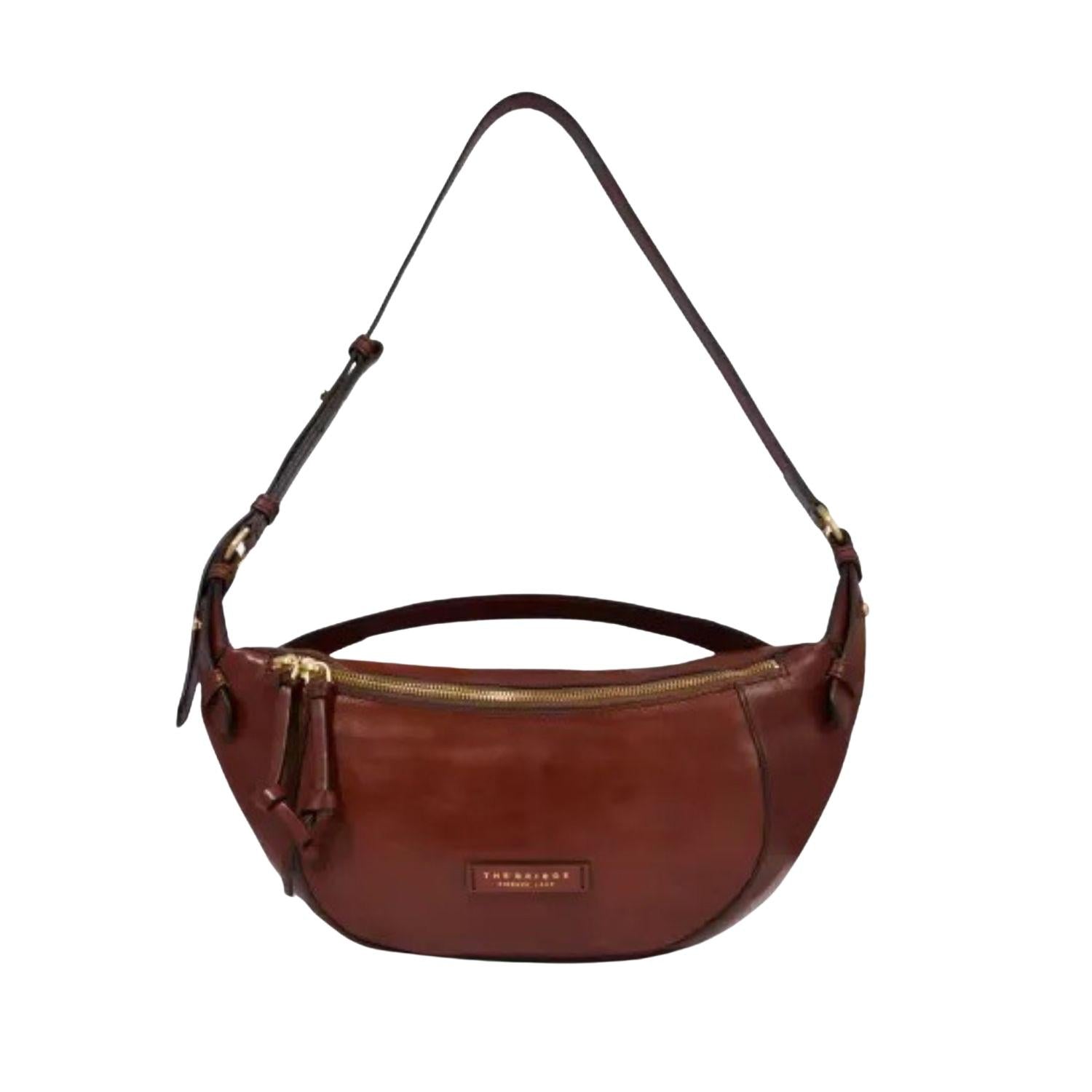 The Bridge - Bum Bag maxi marsupio grande a tracolla in pelle, Marrone