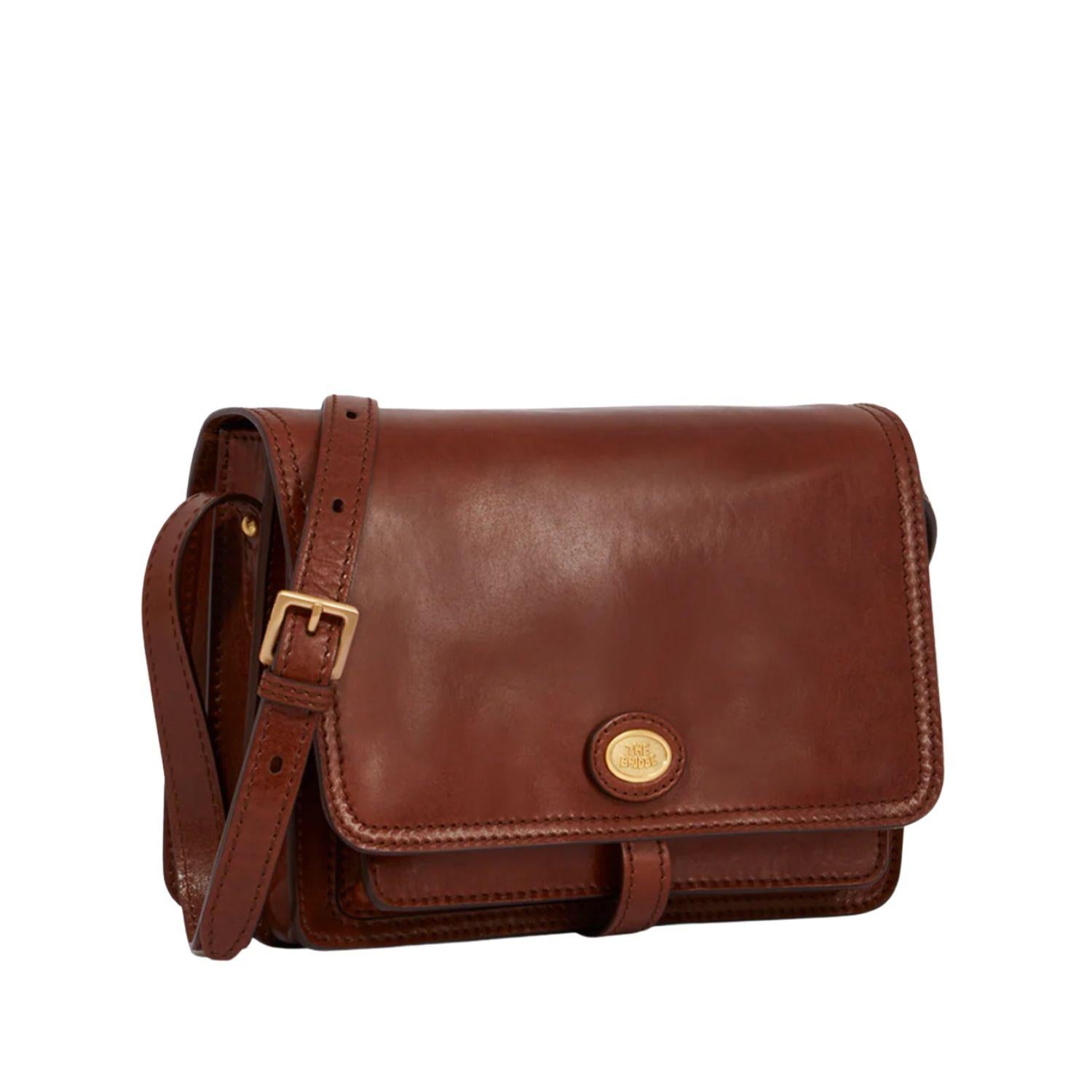The Bridge - Borsa pelle tracolla a scomparti, Marrone