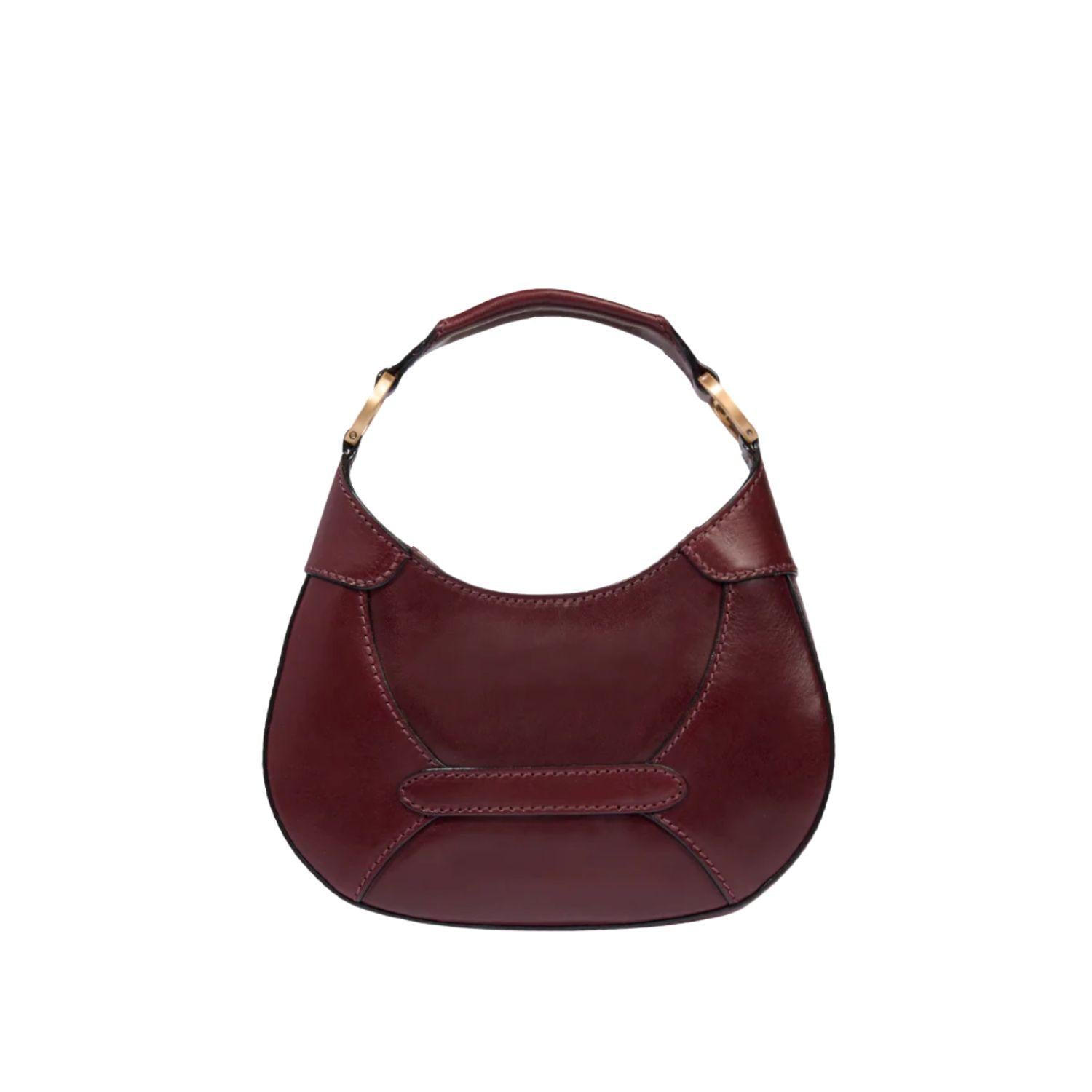 Borsa pelle donna piccola con tracolla removibile Isabella, Bordeaux