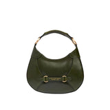 Borsa pelle donna piccola con tracolla removibile Isabella, Verde Scuro
