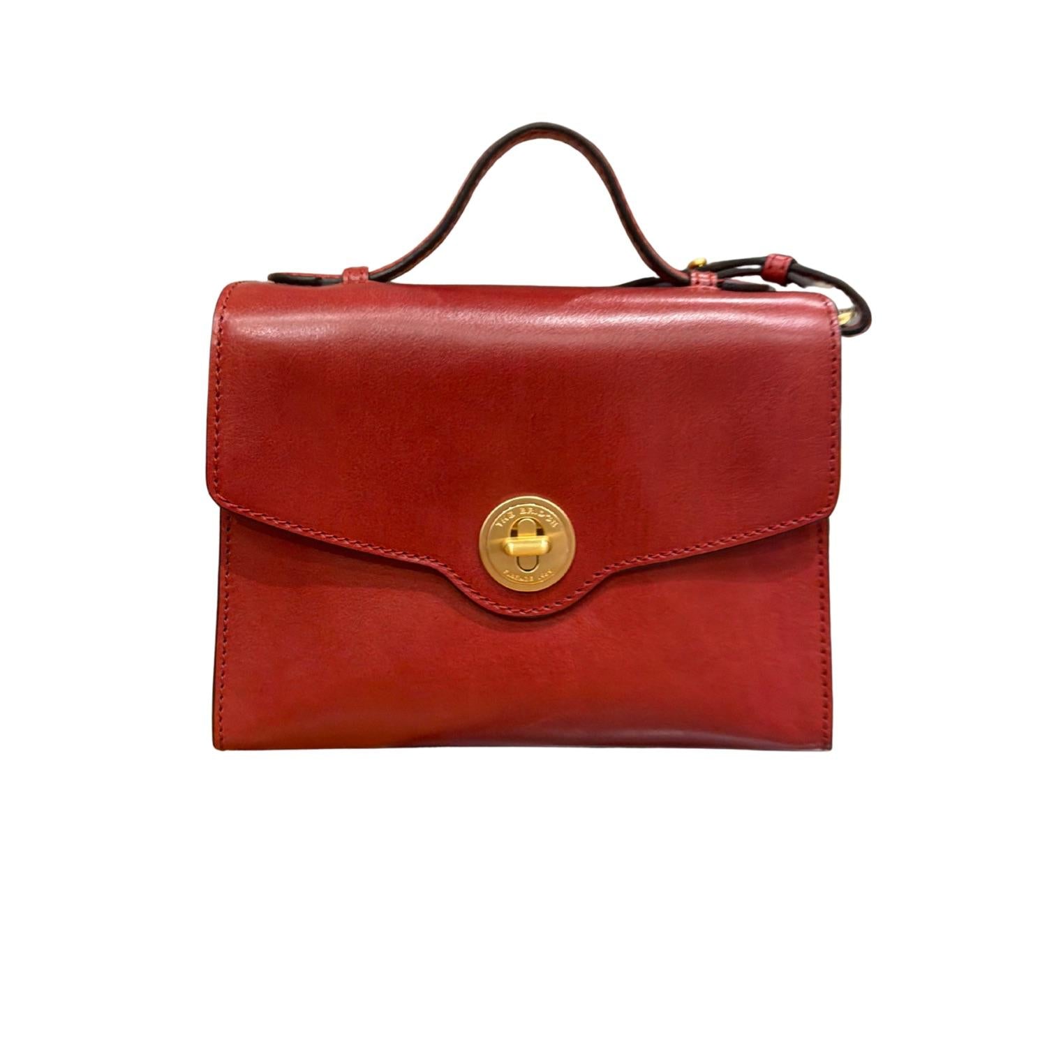 The Bridge - Borsa a tracolla in cuoio con tracolla removibile SS26 Irene, Rosso