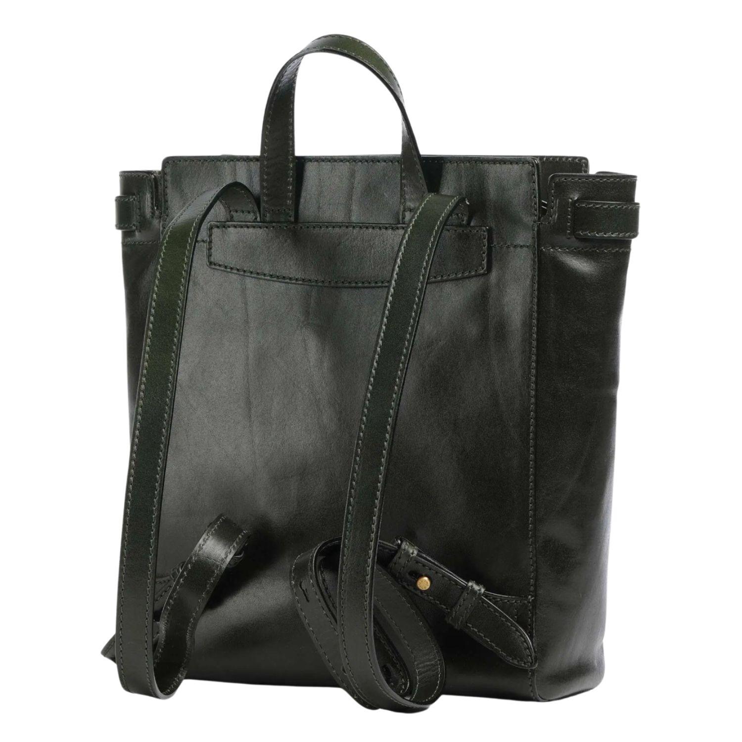 The Bridge - Zaino in pelle Isotta, Verde Scuro