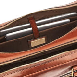 The bridge - Cartella da lavoro con doppio scomparto in pelle linea story, Marrone