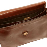 The Bridge - Cartella 1 chiusura con patta in pelle, Marrone