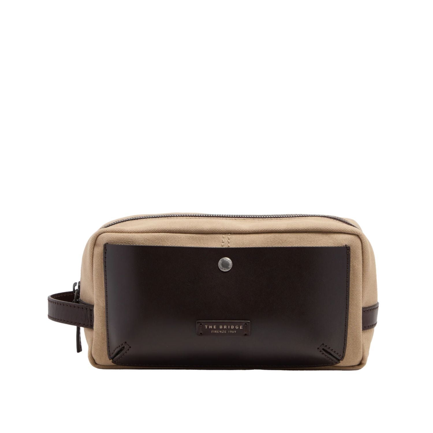 The bridge - Beauty case in Canvas e Pelle Bovina, Marrone