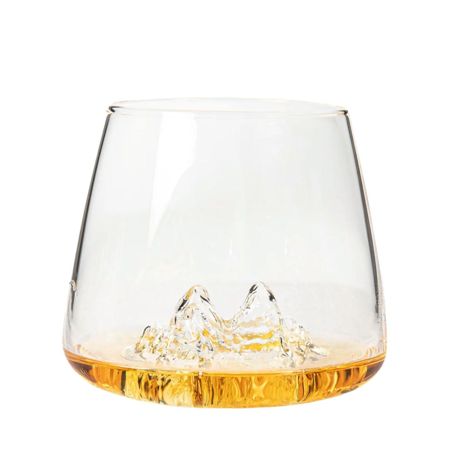 Alaskan Maker - Set 2 bicchieri in vetro borosilicato con topografia Monte Rosa, Tre Cime, Trasparente