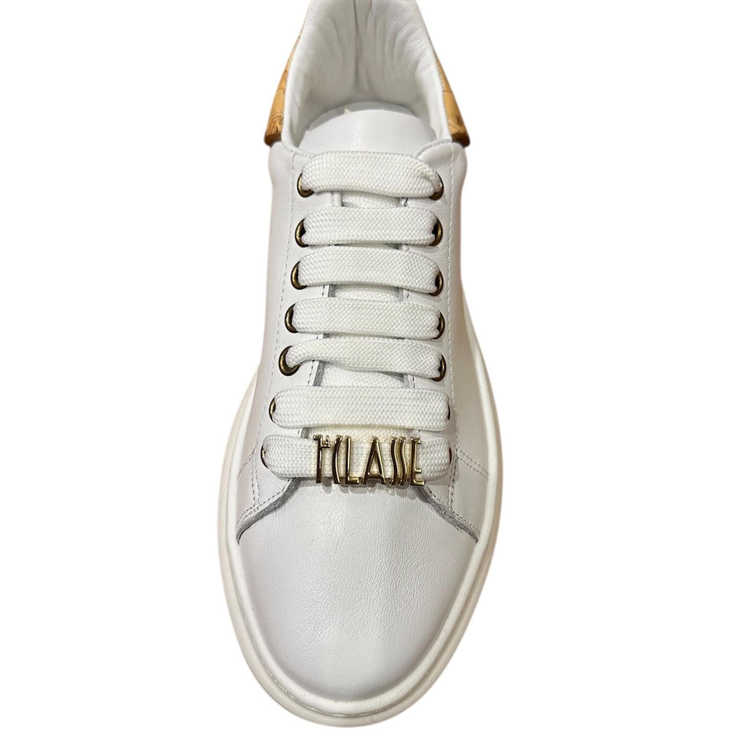 n. 40 Sneakers pelle, Bianco