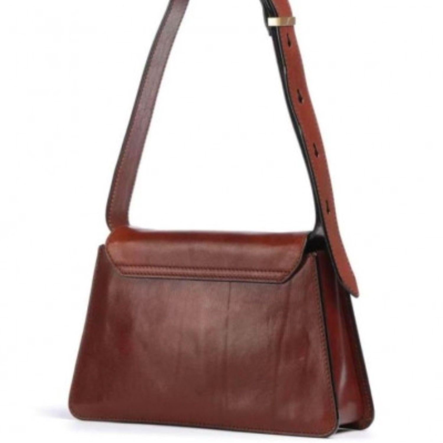 THE BRIDGE - Borsa a tracolla con patta in pelle, Cuoio