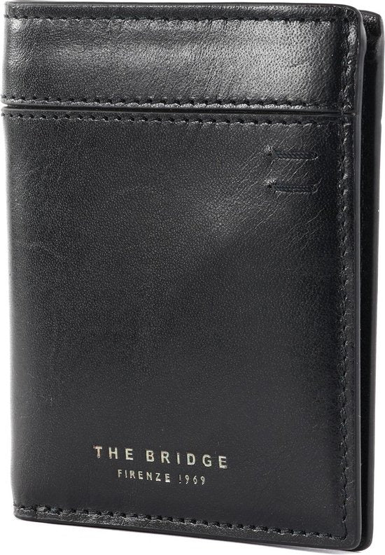 THE BRIDGE - Portafoglio verticale zenza portamonete in pelle, Nero