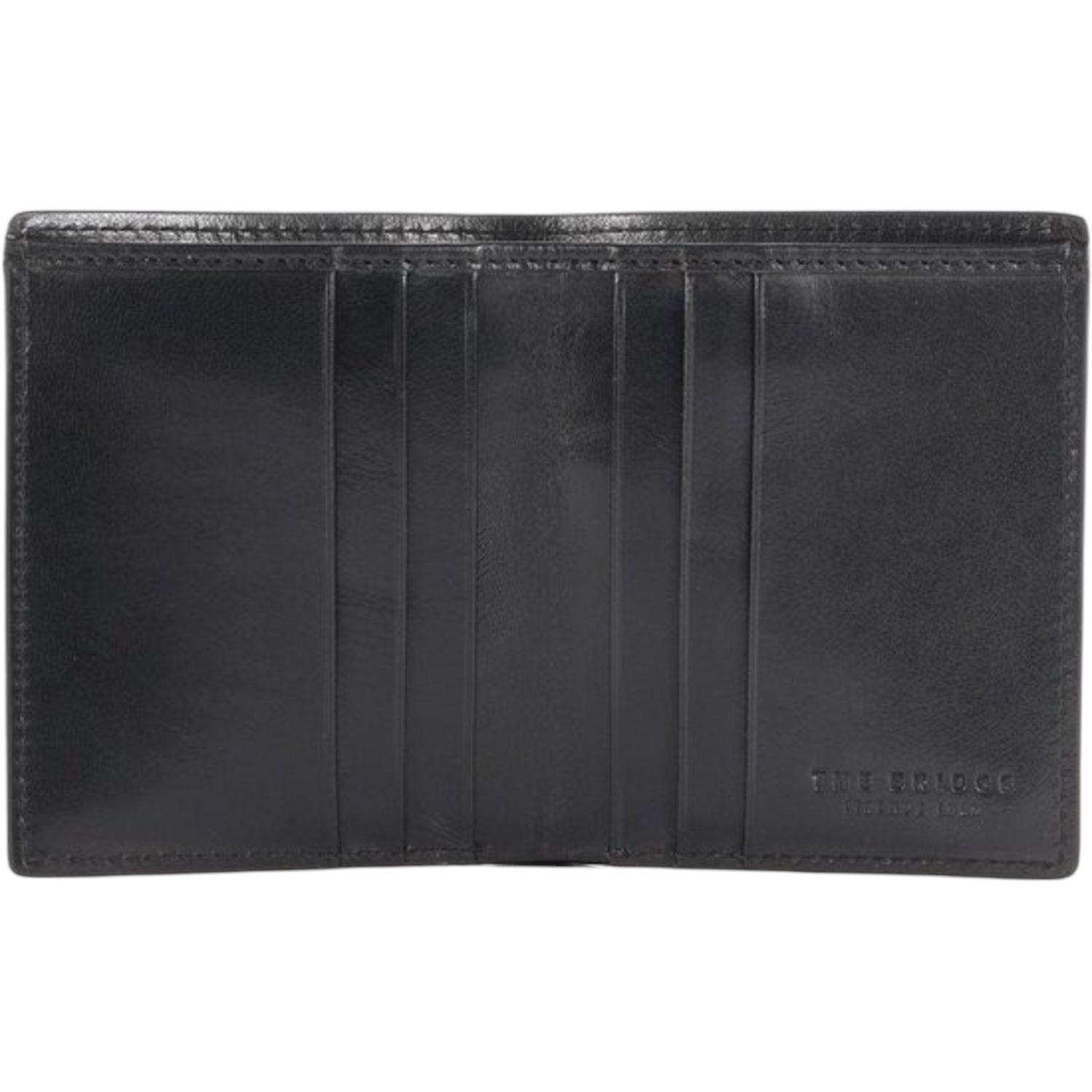 THE BRIDGE - Portafoglio verticale zenza portamonete in pelle, Nero