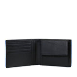 PIQUADRO - Portafoglio con portamonete in pelle, Nero