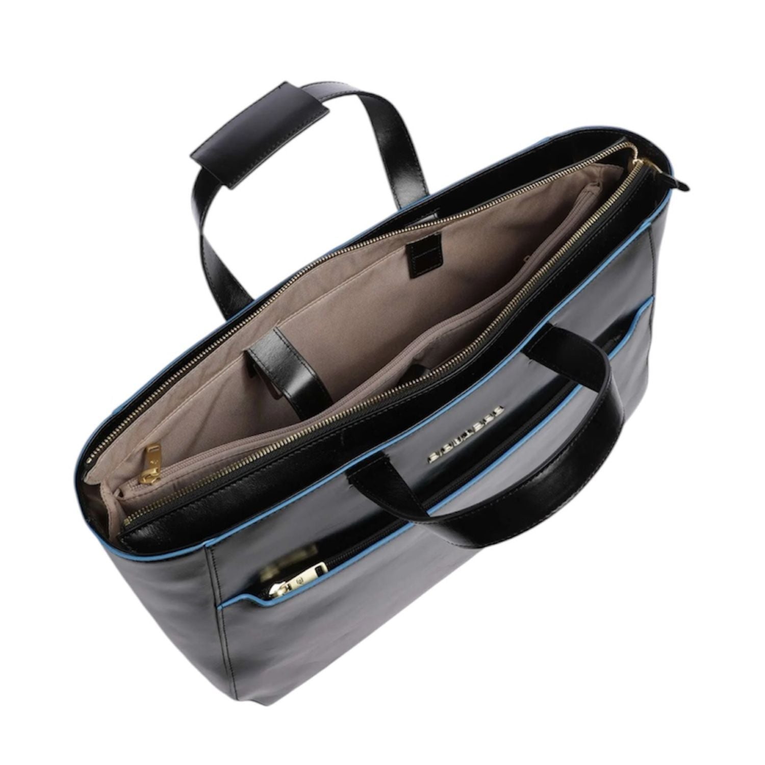 Piquadro - Borsa da lavoro porta pc a 3 scomparti Blue Square, Nera