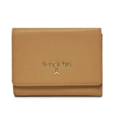 Patrizia Pepe - Portafoglio medio con bottone in pelle martellata, Beige