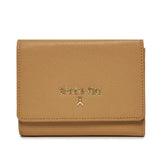 Patrizia Pepe - Portafoglio medio con bottone in pelle martellata, Beige