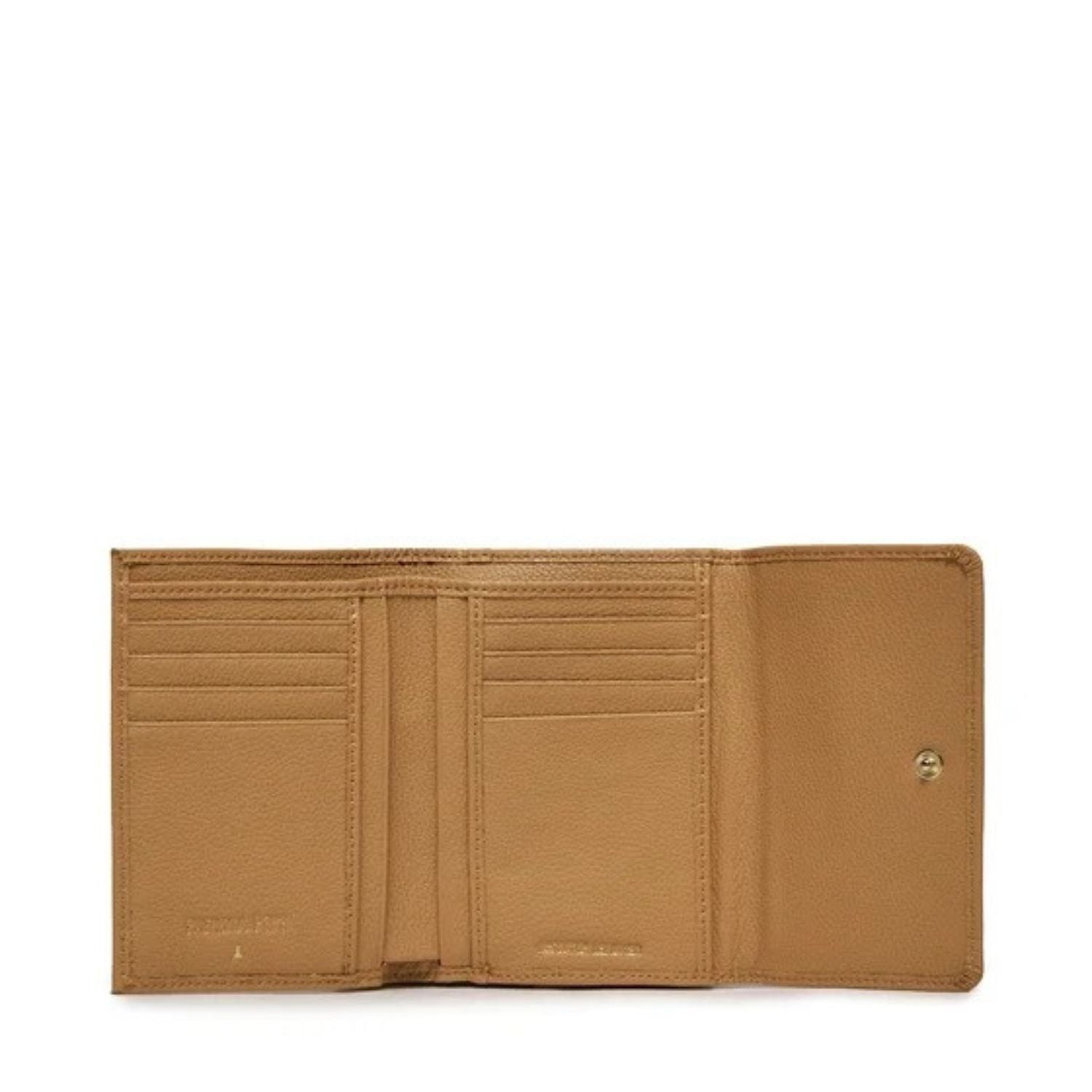 Patrizia Pepe - Portafoglio medio con bottone in pelle martellata, Beige