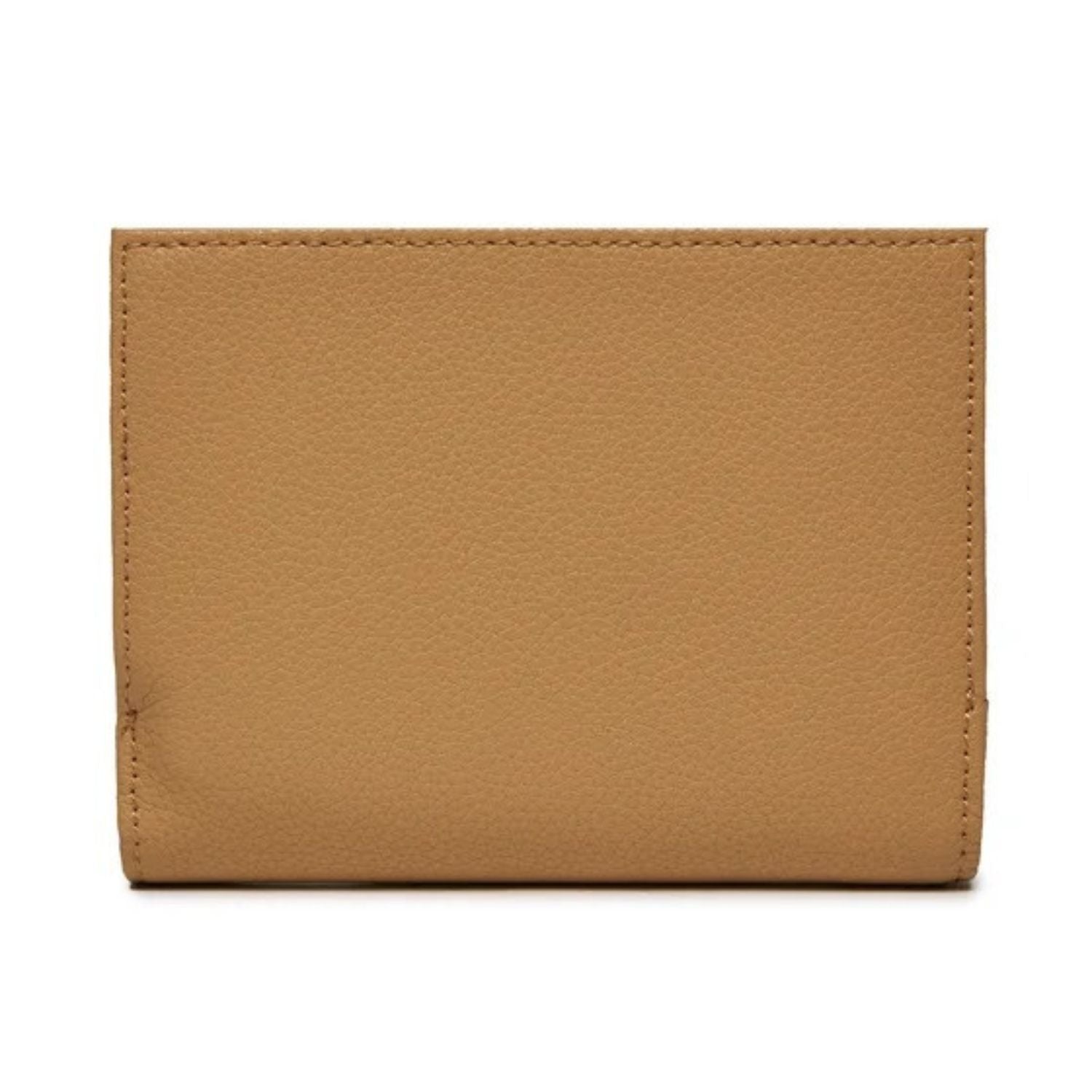 Patrizia Pepe - Portafoglio medio con bottone in pelle martellata, Beige