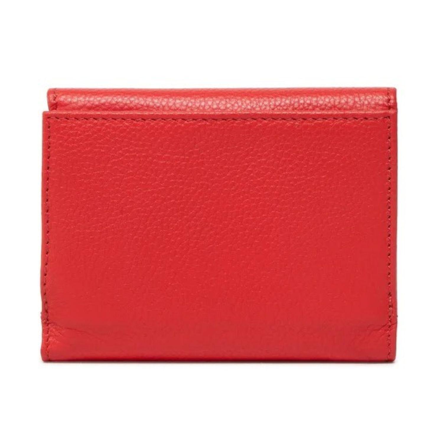 Patrizia Pepe - Portafoglio medio con bottone in pelle martellata Rosso