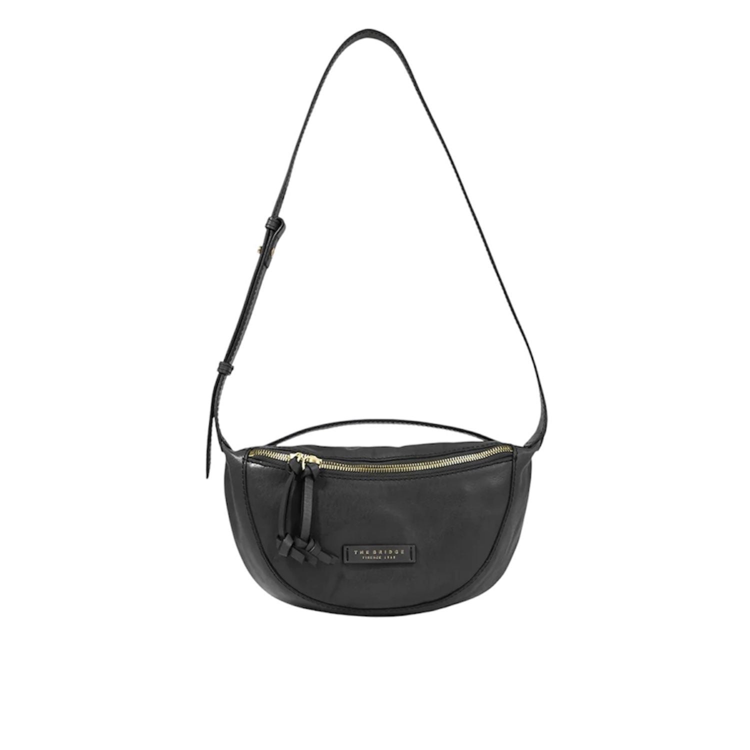 The Bridge - Bum bag marsupio a tracolla medio in pelle, Nero