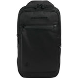 PIQUADRO - Monospalla a zaino in tessuto e pelle, Nero