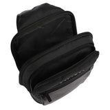 PIQUADRO - Monospalla a zaino in tessuto e pelle, Nero