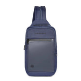 PIQUADRO - Monospalla a zaino in tessuto e pelle, Blu