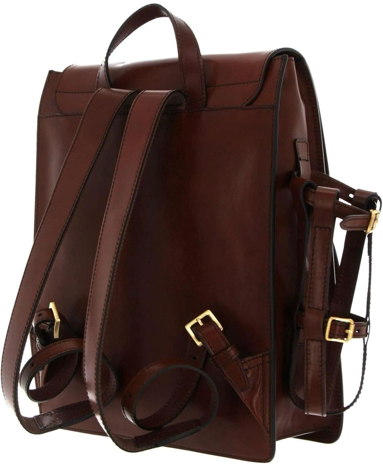 The Bridge - Zaino cuoio con porta borraccia laterale, Marrone