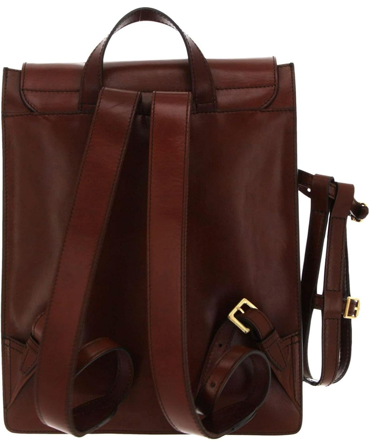 The Bridge - Zaino cuoio con porta borraccia laterale, Marrone