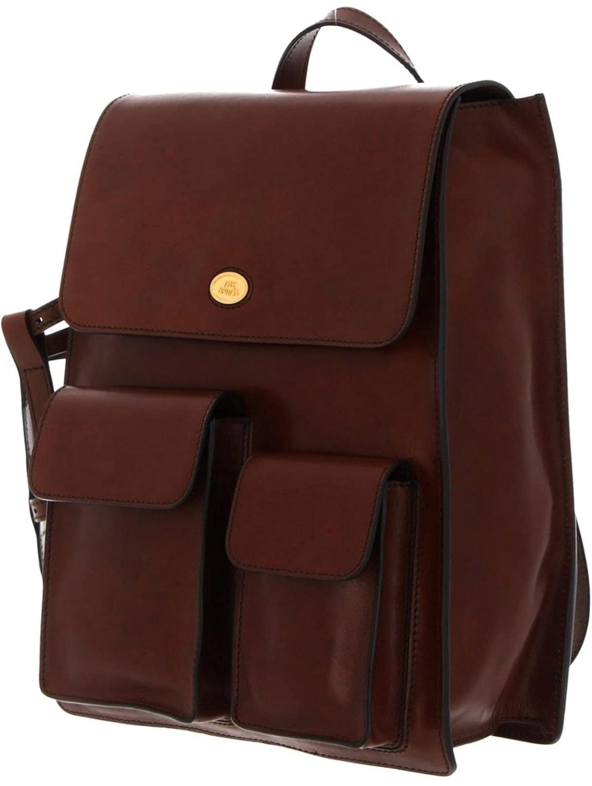 The Bridge - Zaino cuoio con porta borraccia laterale, Marrone