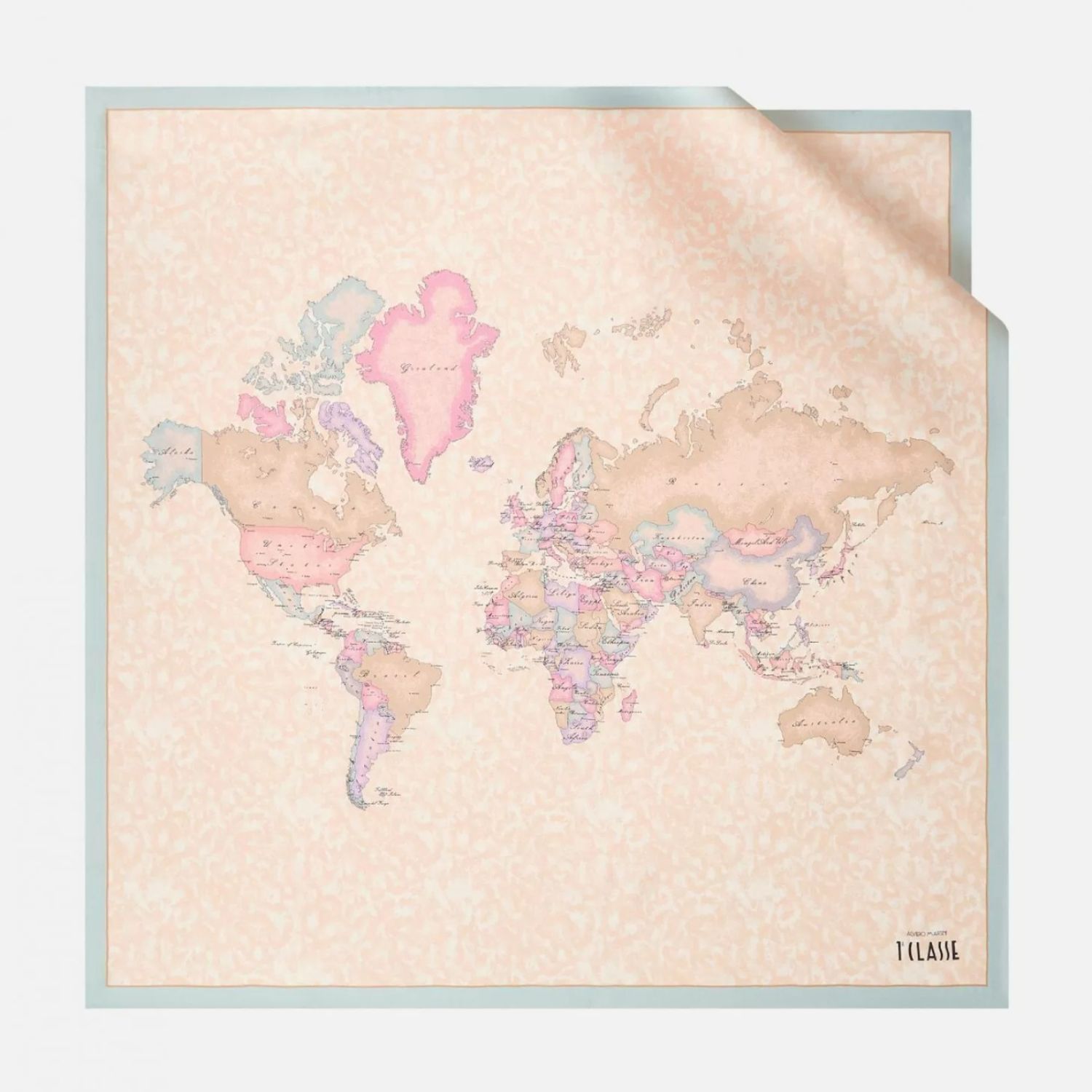 Alviero Martini - Foulard 100% seta 90x90 colori pastello, Multicolore