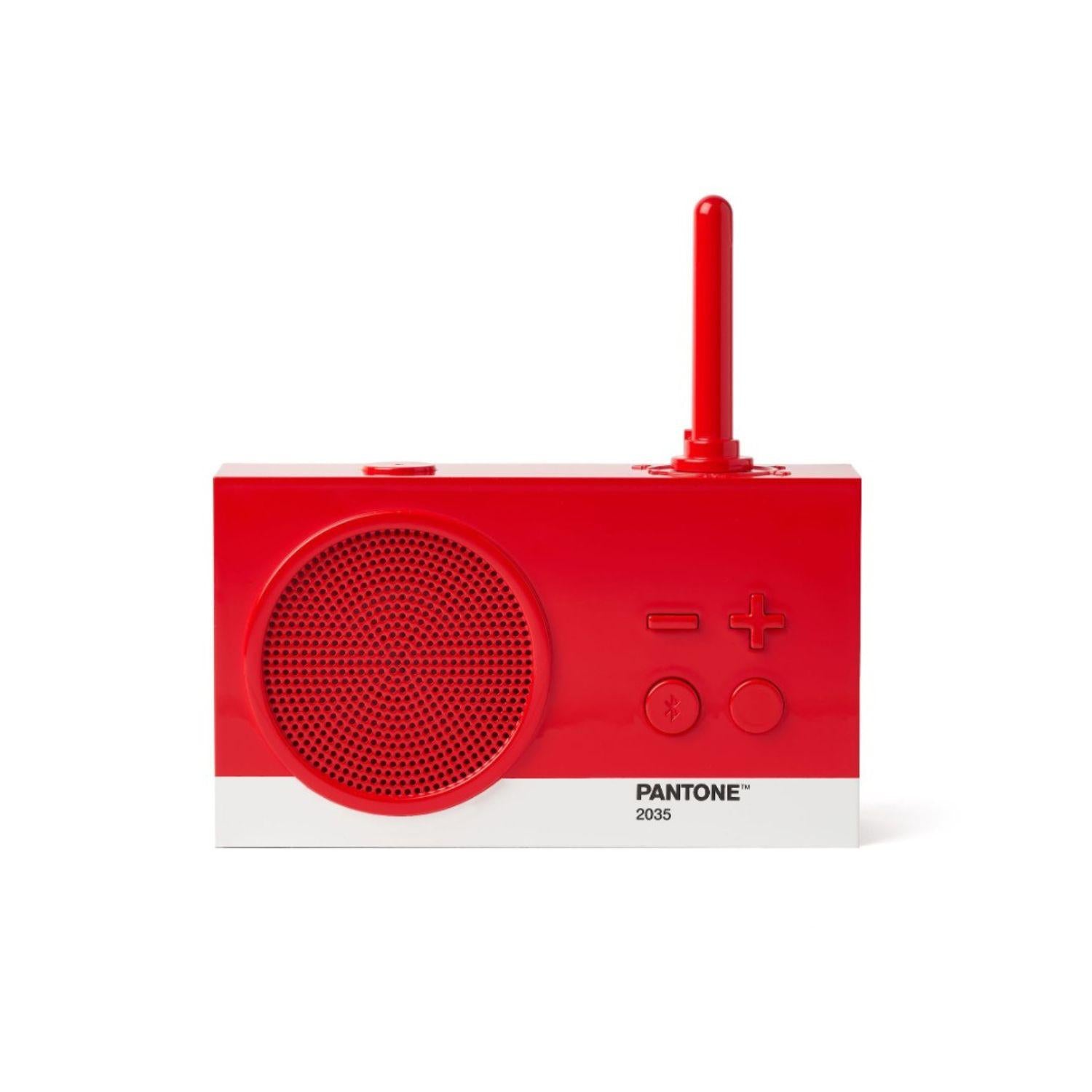Lexon - Pantone Radio impermeabile e Speaker Bluetooth 3W, Rossa
