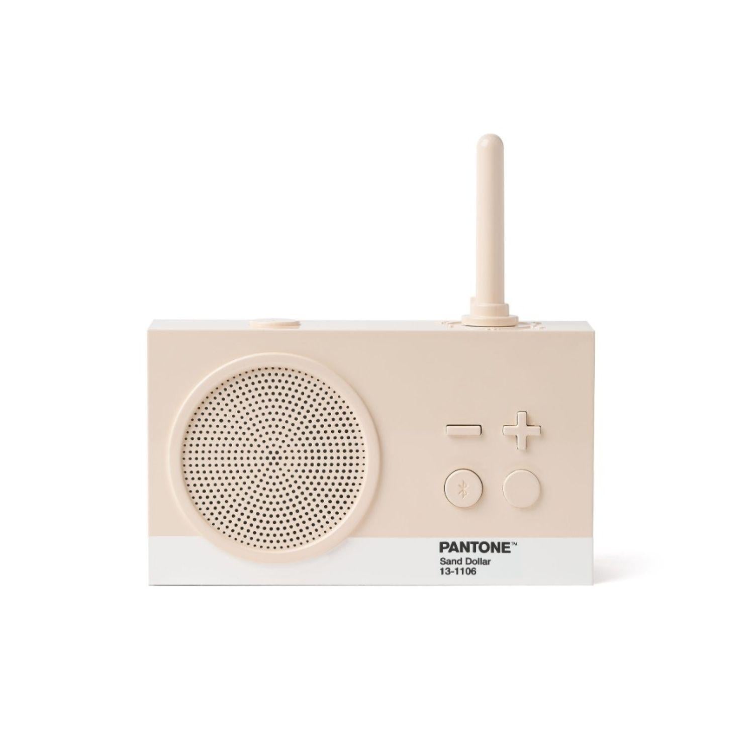 Lexon - Pantone Radio impermeabile e Speaker Bluetooth 3W, Sabbia