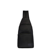 Piquadro - Zaino monospalla in tessuto e pelle, Nero