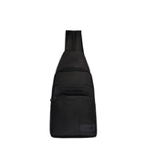 Piquadro - Zaino monospalla in tessuto e pelle, Nero