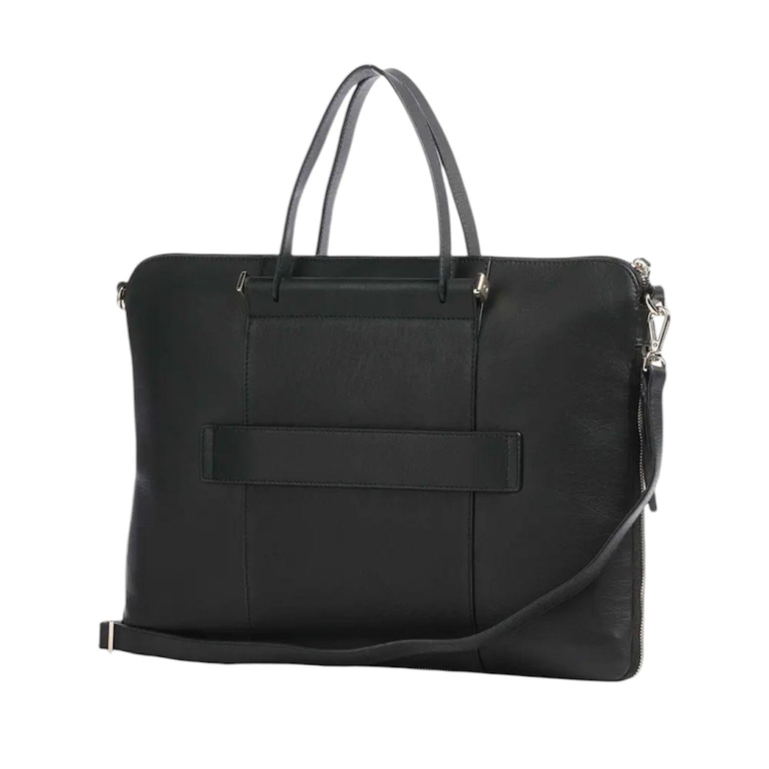 Piquadro - Borsa da lavoro donna in pelle espandibile W92, Nero