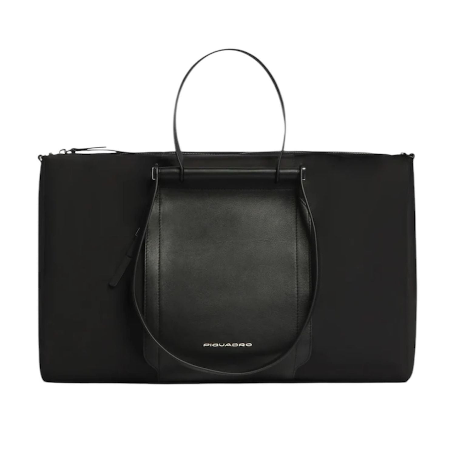 PIQUADRO - Borsone donna in tessuto riciclato e pelle W92, Nero