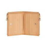 Patrizia Pepe - Portafoglio piccolo doppia zip in pelle martellata, Beige
