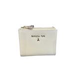 Patrizia Pepe - Portafoglio piccolo doppia zip in pelle martellata, Bianco