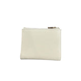Patrizia Pepe - Portafoglio piccolo doppia zip in pelle martellata, Bianco