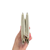 Patrizia Pepe - Portafoglio piccolo doppia zip in pelle martellata, Bianco