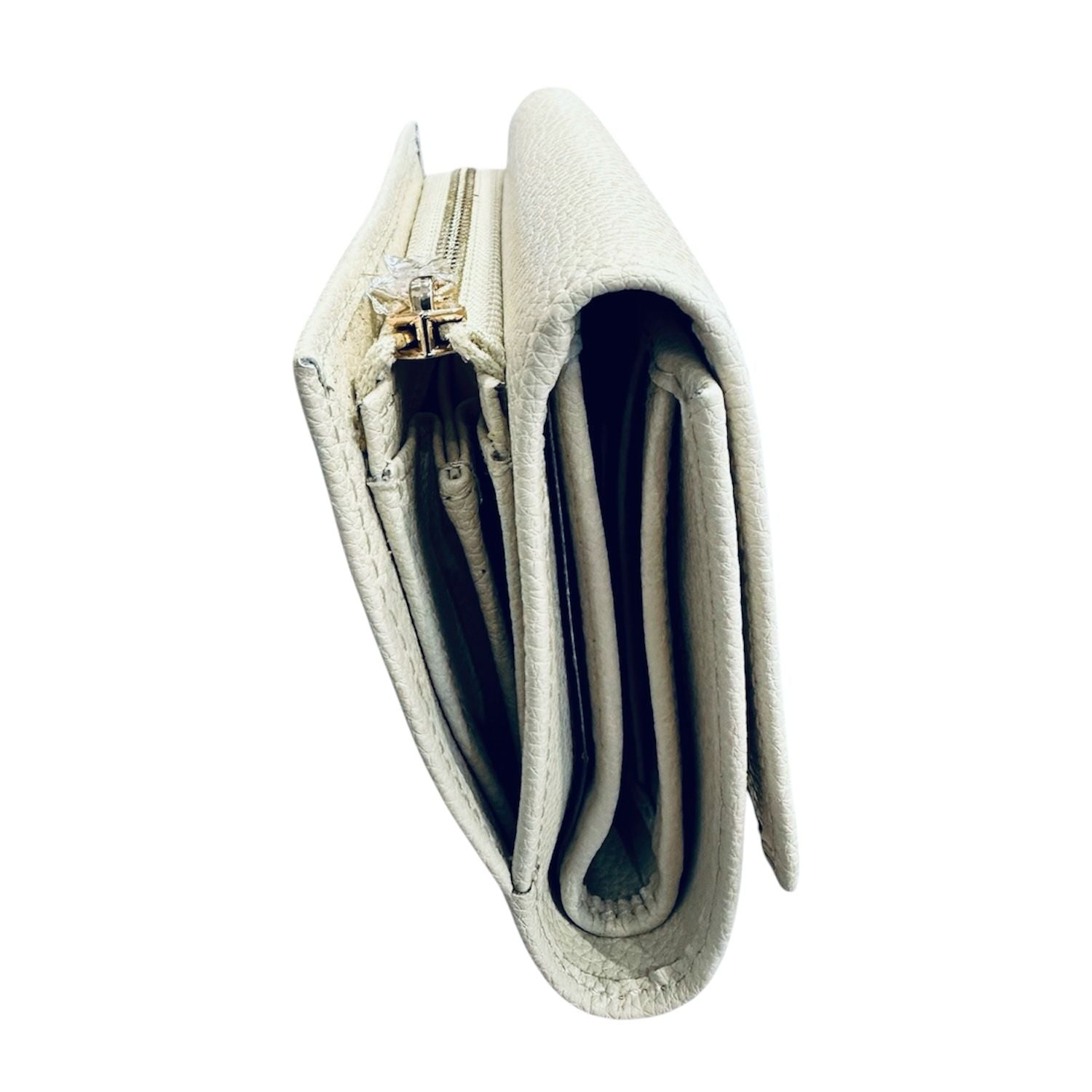 Patrizia Pepe - Portafoglio medio con bottone in pelle martellata Bianco