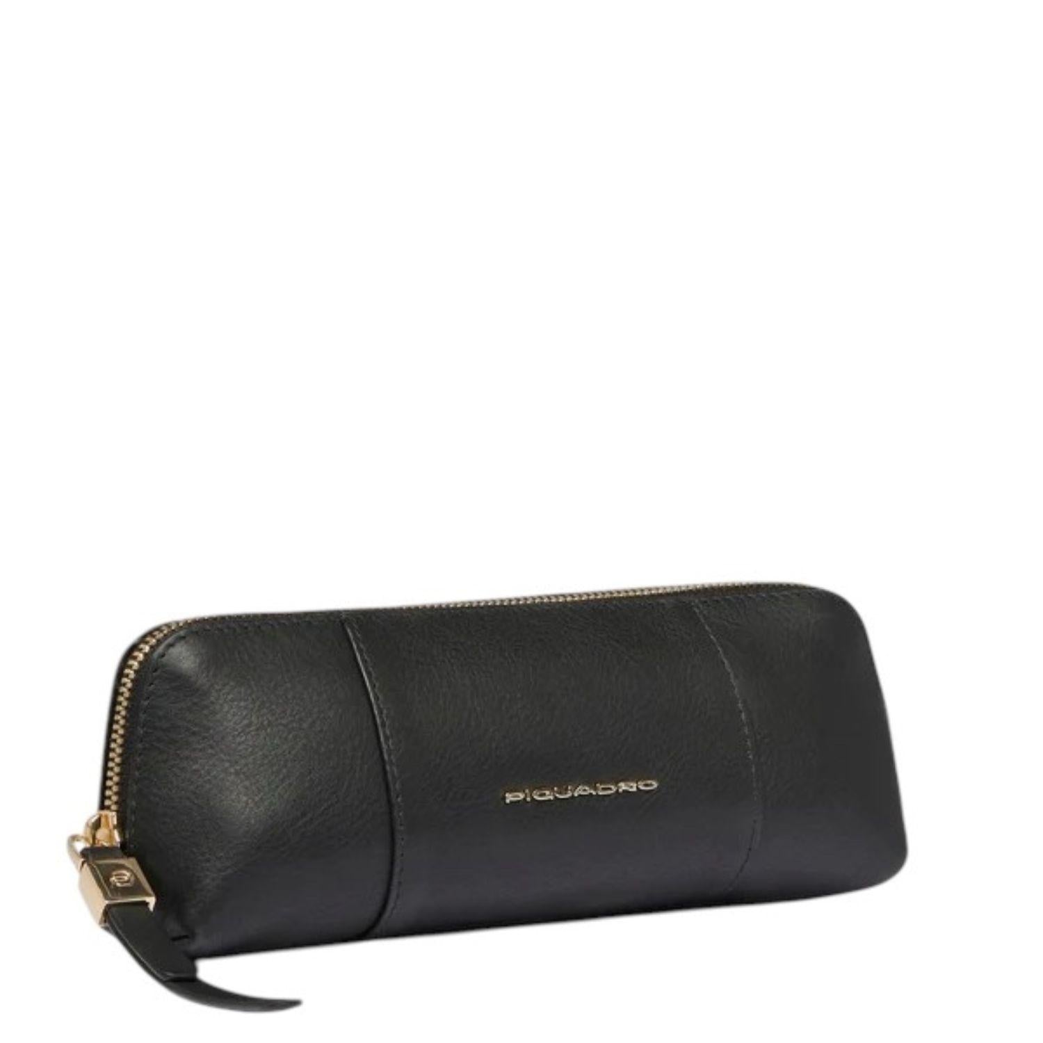 PIQUADRO - Astuccio porta penne in pelle W92, Nero