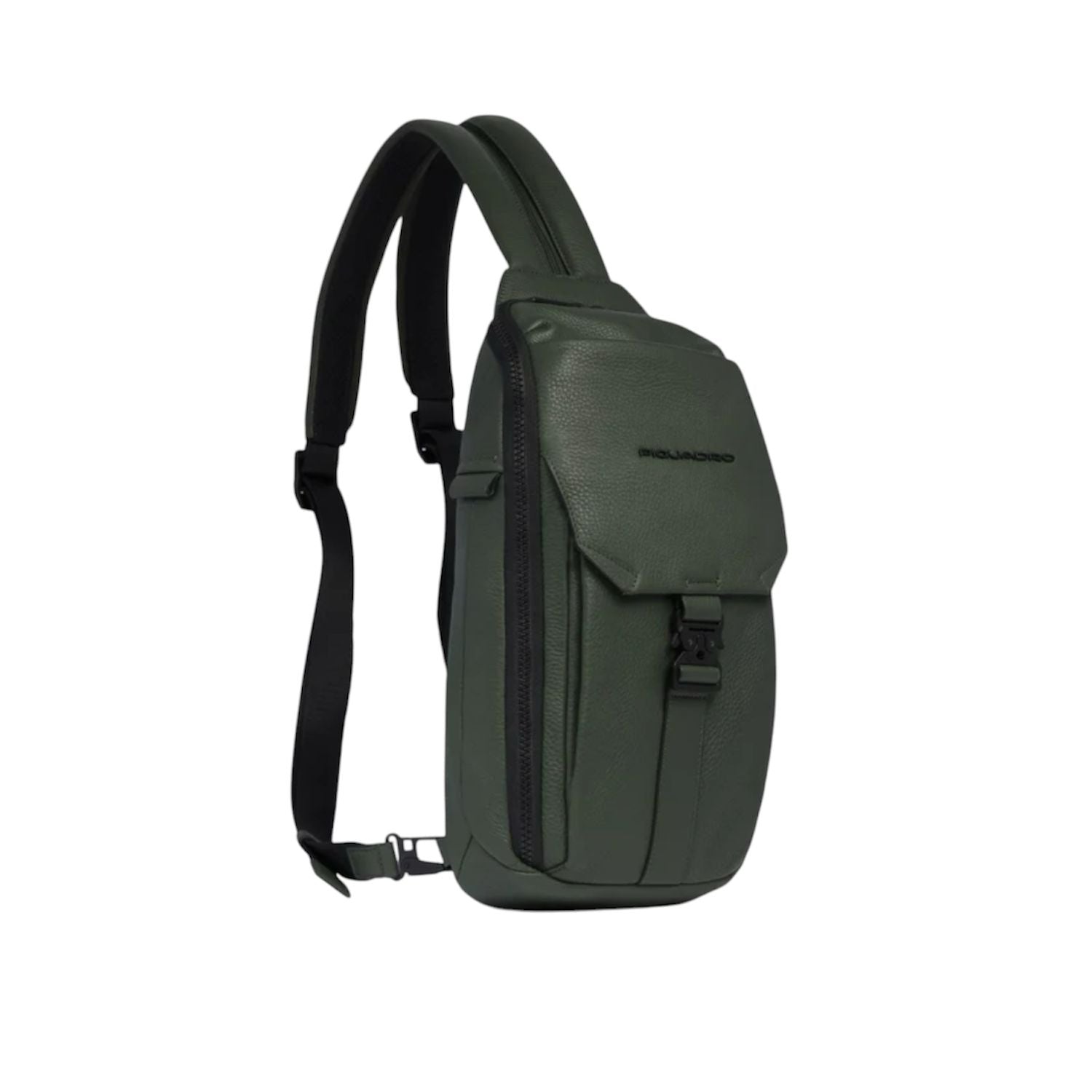 PIQUADRO - Monospalla a zaino in pelle martellata, Verde