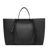 Piquadro - Shopping bag porta pc 15,6" pieghevole in tessuto riciclato e pelle, Nero