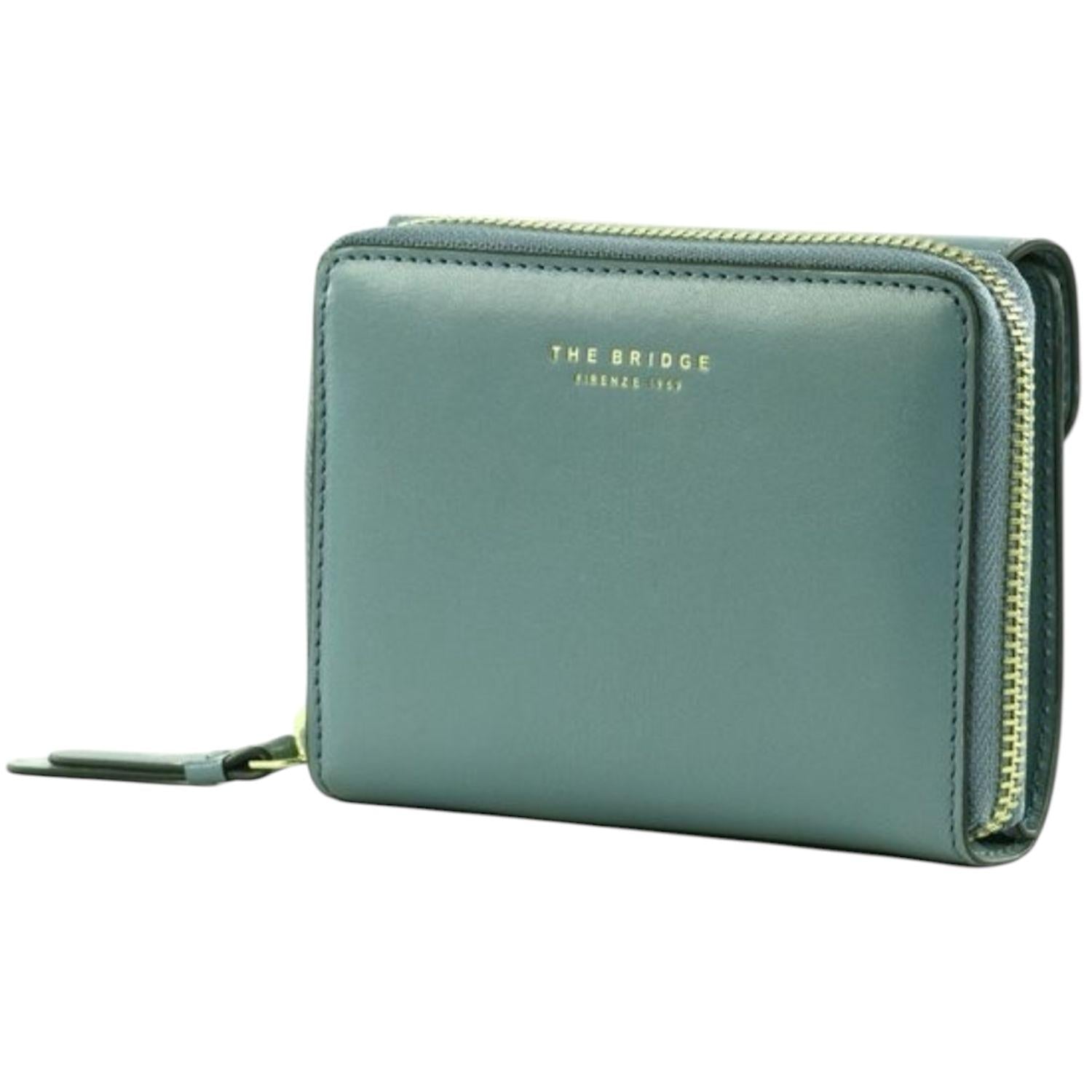 THE BRIDGE - Portafoglio donna medio con bottone Ginevra, Azzurro