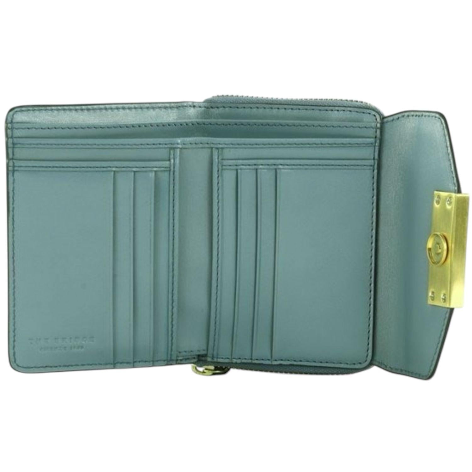THE BRIDGE - Portafoglio donna medio con bottone Ginevra, Azzurro