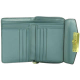 THE BRIDGE - Portafoglio donna medio con bottone Ginevra, Azzurro